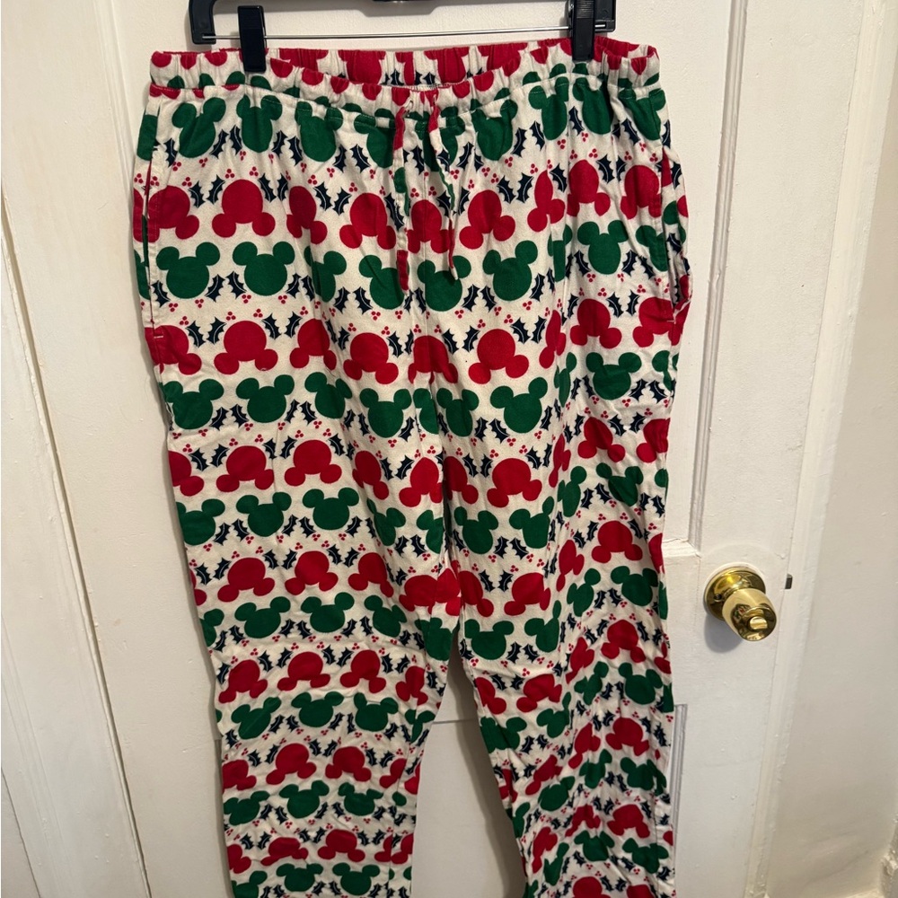 Mickey Mouse Red and Green Pajama Pants